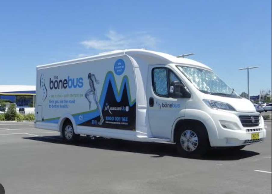 Mobile DEXA scanning bus